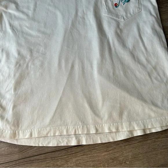 Vintage Northern Reflections White Cotton  Floral Embroidery Short Sleeves - Picture 7 of 13